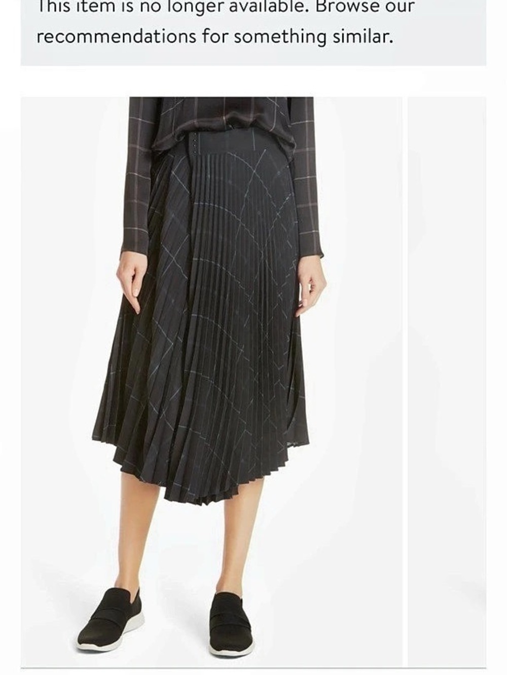 Like new! Vince Grid Plaid Draped Pleated Asymmetrical Midi Skirt Size 8
